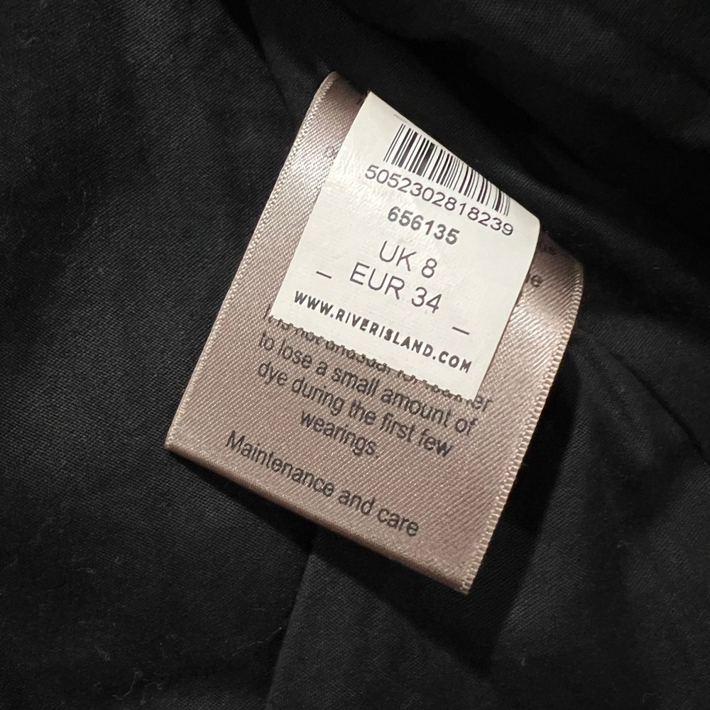 River Island Classic Black Leather Jacket sz x small - Picture 7 of 12